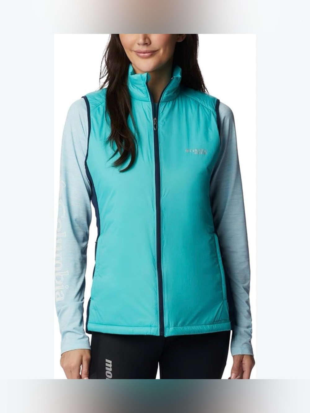 Columbia Montrail Women's Teal And Navy Blue Full Zip Trail Running Vest Sz M